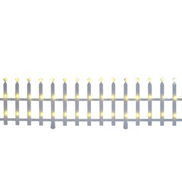 [831-L017-2504] ^Miro 5pc Lighted LED Fence 38x190cm White
