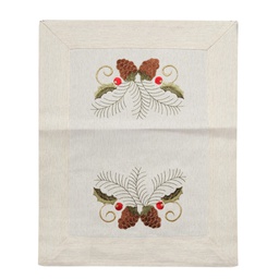 [831-XMFE33-2508Z21] ^Miro Placemat, Acorn 13 x 17.5 In., White/ Red