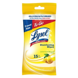 [1920099799] Lysol Lemon &amp; Lime Disinfecting Wipes To Go Flatpack (15-Count)