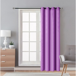 [715-PURPLE / 1458671 / CHBC32602] Classy Homes Blackout Curtain 1pc Microfiber with Silicone Rubber Backing