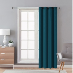 [715-TEAL / 1458676 / CHBC32607] Classy Homes Blackout Curtain 1pc Microfiber with Silicone Rubber Backing