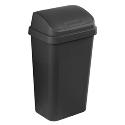 [10899004] Sterilite Wastebasket with Swing Top Lid 49 Liter / 13 Gal. Plastic, Black