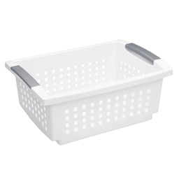 [16628004] Sterilite Medium Stacking Basket, White