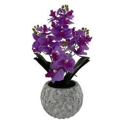 [718-DBE04824] Decore Artificial Orchid in Cement Pot 40cm Pink