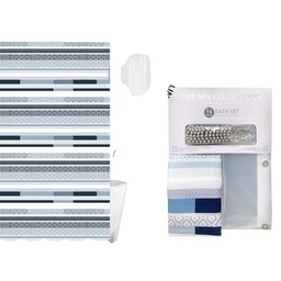 [711-1458228] Spa Collection Print Shower Curtain Set 14pc