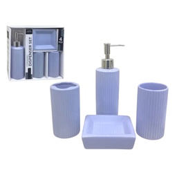 [734-1457344] Spa Collection 4pc Ceramic Bath Accessory Set, Light Blue