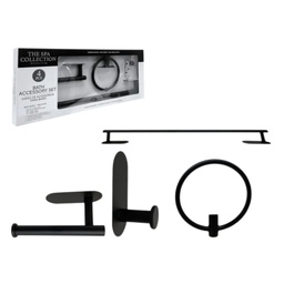 [734-1457876] Spa Collection 4pc Bath Accessory Set, Black
