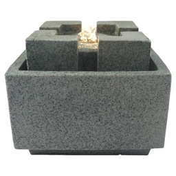 [721-DBE04746] Decore Polyresin Fountain with LED Light, Grey