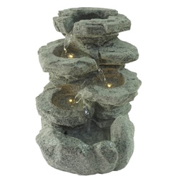 [721-DBE04750] Decore Polyresin Fountain with LED Light, Grey