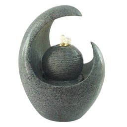 [721-DBE04752] Decore Polyresin Fountain with LED Light, Grey