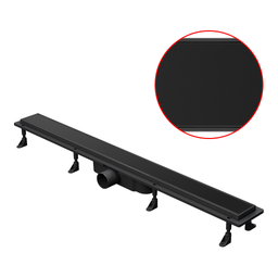[P0383-PSDB-06K70-SA8303-GRQ8] Bahit Shower Drain Grid (SS 304-ABS) 80x6x1.5cm Black
