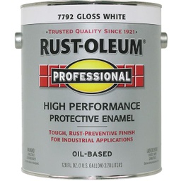 [7792-402] ****Rust-Oleum Professional Oil Based Gloss Protective Rust Control Enamel, White, 1 Gal.