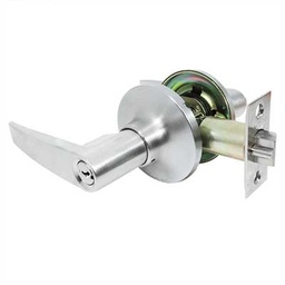 [91160-034] GEO Entry Keyed Lever, Satin Nickel