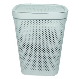 [HHSO-LNBK-01001 / DM917 / DM917/ZY-132] Duramade Laundry Hamper Plastic 44x34x53cm Grey/ White