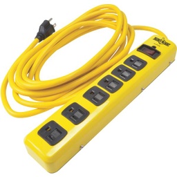 [5138N] Woods Yellow Jacket 6-Outlet 1050J Hi-Vis Surge Protector Strip with 15 Ft. Cord