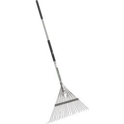 [LF-0701] ****Best Garden Steel Leaf Rake 24 In. with 50 In. Fiberglass Handle (24-Tine)