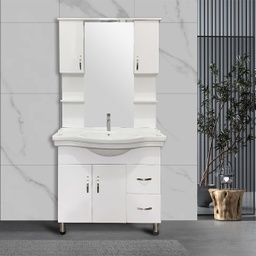 [6025A RHBV16965] Royal Homes Bathroom Vanity 39.3 x 18.1 x 33.4 In. White