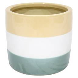 [HG 18-194/3 L CHCPP20155] ****Classy Homes Ceramic Plant Pots Striped Multicolor L