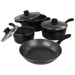 [127763.07] Gibson Home Armada 7pc Cookware Set, Black Non-stick Steel