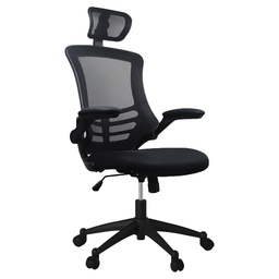 [ZCH-80X5-BK  RTA-80X5-BK] Mobel Executive Mesh High Back Office Chair with Headrest, Black (Weight Limit 220lb)