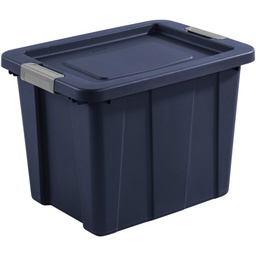 [15258N06 / 15258N06F] Sterilite Tuff1 18 Gal. Latching Tote 17.25 x 16.5 x 23 In., Dark Indigo with Titanium Latches