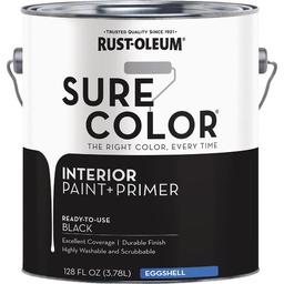 [380218] ****Rust-Oleum Sure Color Eggshell Black Interior Wall Paint and Primer, Gallon