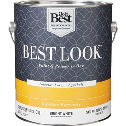 [HW34W0726-16] ****Best Look Latex Premium Paint &amp; Primer In One Eggshell Interior Wall Paint, Bright White, 1 Gal.