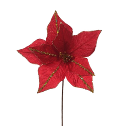 [831-AMX044-24125AB] Miro Christmas Poinsettia 8P 30x30cm, Red-Gold