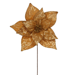 [831-AMX044-24112B] ****Miro Christmas Poinsettia 11P 30x30cm Gold