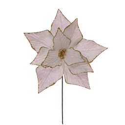 [831-AMX044-24143IB] ^Miro Christmas Poinsettia 11P 34x30cm White-Gold